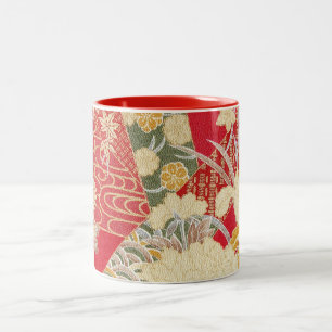 Tasse 2 Couleurs Japonais KIMONO Textile, motif floral