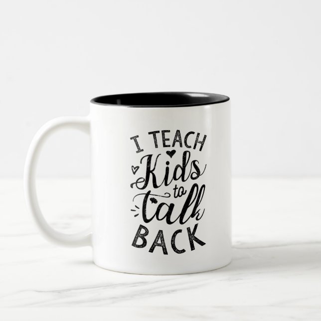 Tasse 2 Couleurs J'Apprends Aux Enfants À Parler De Retour (Gauche)