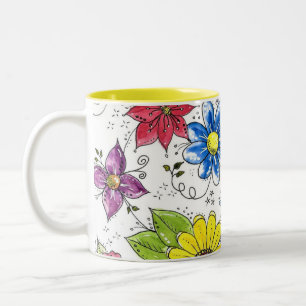 Tasse 2 Couleurs Jardin aux fleurs blanches