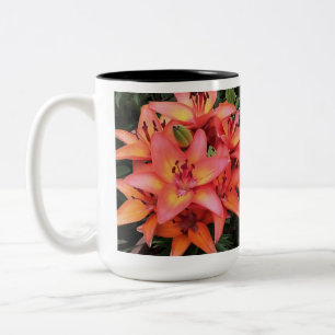 Tasse 2 Couleurs Jardin de couleur corail artistique Lys