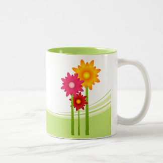 Tasse 2 Couleurs Jardin de fleurs d'abeille et de marguerite