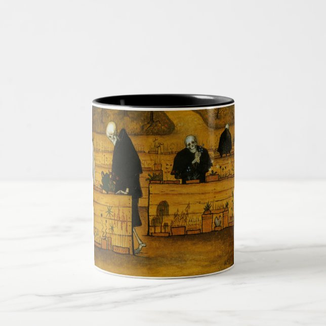 Tasse 2 Couleurs Jardin de la mort (par Hugo Simberg) (Centre)