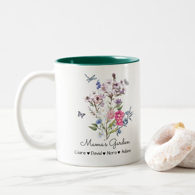 Tasse 2 Couleurs Jardin de maman personnalisée (Avec donut)