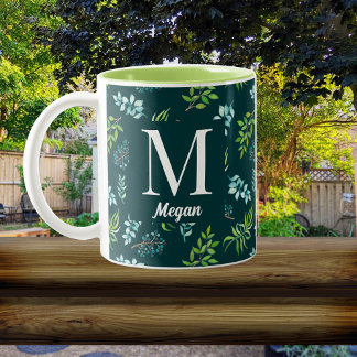 Tasse 2 Couleurs Jardin Floral Aquarelle Joli Personnalisé