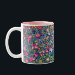 Tasse 2 Couleurs Jardin italien Gustav Klimt<br><div class="desc">Mug à café avec peinture à l’huile de Gustav Klimt,  Paysage du jardin italien (1913). Un beau jardin de fleurs colorées : rouge,  blanc,  rose,  violet. Un grand cadeau pour les amateurs d'art Art Nouveau et autrichien.</div>