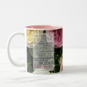 Tasse 2 Couleurs Jardiniers de l'âme   Citation de fierté avec Rose