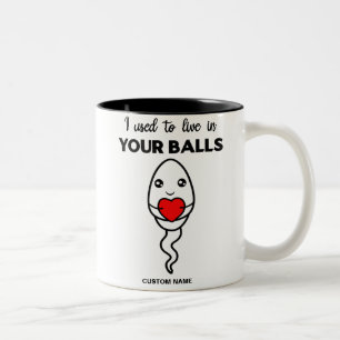 Tasse 2 Couleurs J'Avais L'Habitude De Vivre Dans Tes Boules, Nom P