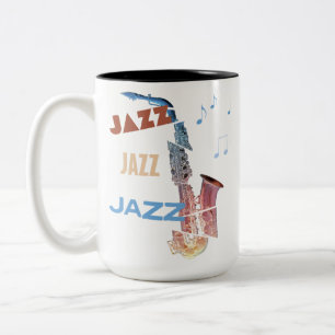 Tasse 2 Couleurs Jazz Saxophone Art moderne