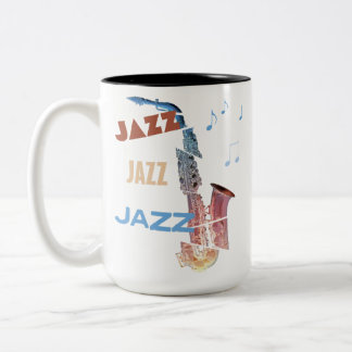 Tasse 2 Couleurs Jazz Saxophone Art moderne