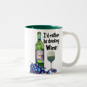 Tasse 2 Couleurs Je boirais plutôt du vin ! Cadeaux humoristiques