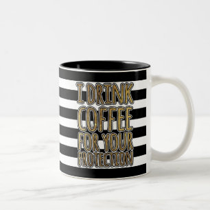 Tasse 2 Couleurs "Je bois du café citation d'or pour votre
