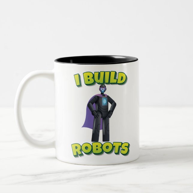 Tasse 2 Couleurs Je construit des robots Robot Superhero (Gauche)