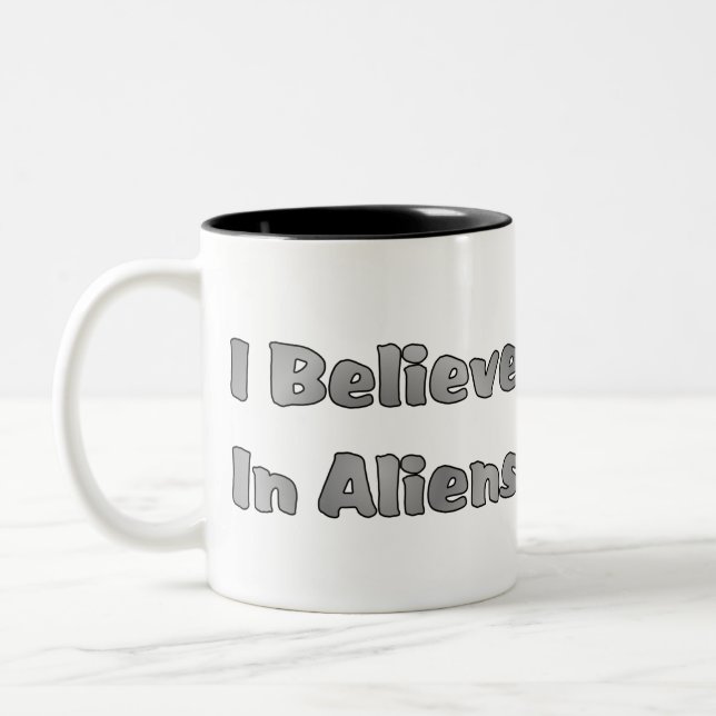 Tasse 2 Couleurs Je Crois Aux Aliens (Gauche)