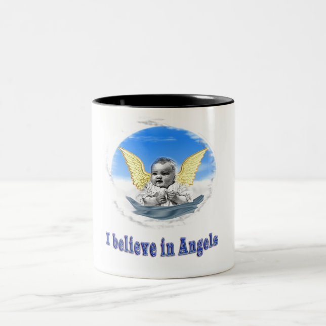 Tasse 2 Couleurs Je crois aux cadeaux d'anges (Centre)
