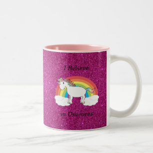 Tasse 2 Couleurs Je crois en parties scintillantes de rose de