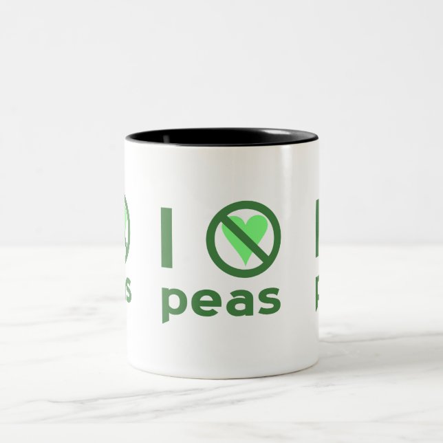Tasse 2 Couleurs Je déteste les petits pois Texte vert (Centre)