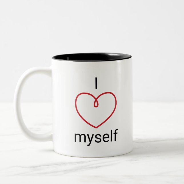 Tasse 2 Couleurs Je m'aime le design (Gauche)