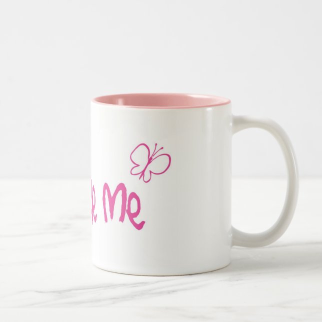 Tasse 2 Couleurs Je m'aime papillon (Droit)