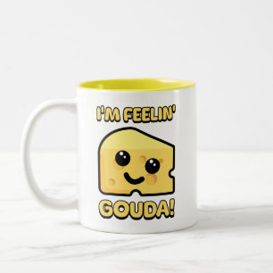 Tasse 2 Couleurs Je me sens Gouda ! Carton au fromage mignon