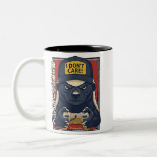 Tasse 2 Couleurs Je m'en fiche - Conception de Gamer Honey Badger,