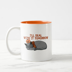 Tasse 2 Couleurs Je m'en occuperai demain Chat