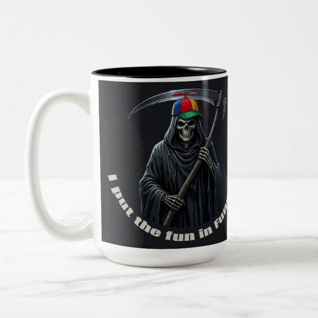 Tasse 2 Couleurs Je mets l'amusement dans les funérailles (Gauche)