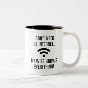 Tasse 2 Couleurs Je n'ai pas besoin d'Internet