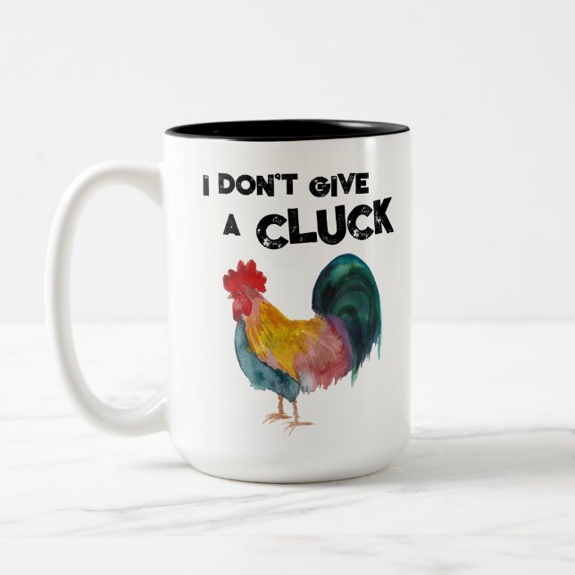 Tasse 2 Couleurs Je ne donne pas un coq de ferme drôle (Gauche)
