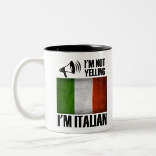 Tasse 2 Couleurs Je ne hurle pas, je suis fierté drôle italienne 