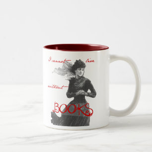 Tasse 2 Couleurs Je ne peux pas vivre sans livres
