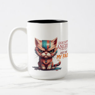 Tasse 2 Couleurs Je ne suis pas en colère, c'est juste mon visage"