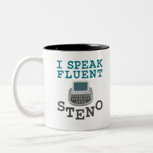 Tasse 2 Couleurs Je parle Fluent Steno Court Reporter Stenographer