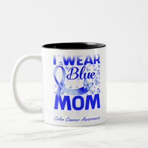 Tasse 2 Couleurs Je Porte Du Bleu Pour Ma Mère Colon Cancer Sensibi