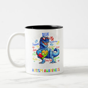 Tasse 2 Couleurs Je Porte Du Bleu Pour Mon Fils Et Ma Fille Autisme