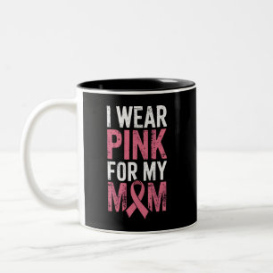Tasse 2 Couleurs Je porte du rose pour la sensibilisation au cancer