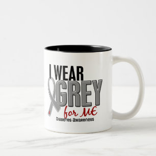 Tasse 2 Couleurs Je porte le gris pour MOI le diabète 10