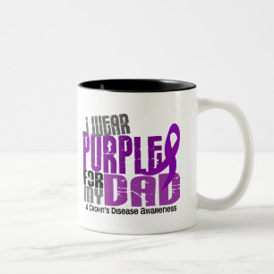 Tasse 2 Couleurs Je porte le pourpre pour ma maladie de Crohn du