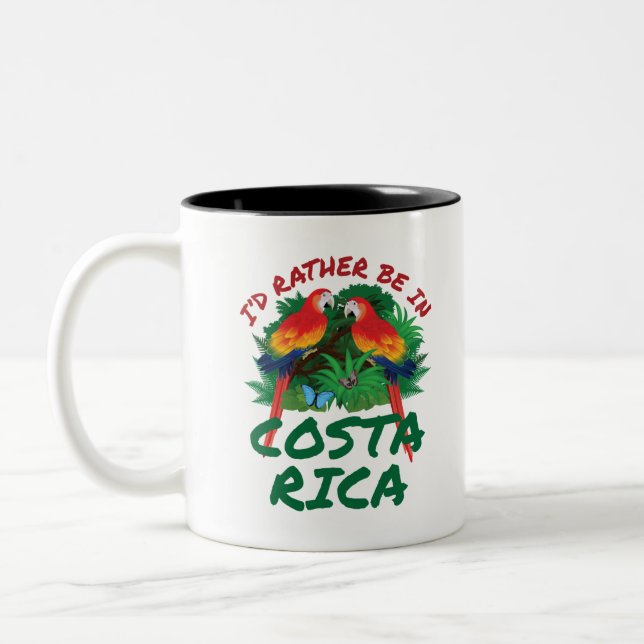 Tasse 2 Couleurs Je préfère être au Costa Rica Vacation Souvenir (Gauche)