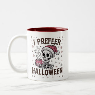 Tasse 2 Couleurs Je préfère Halloween Épouvantable Xmas Squelette G