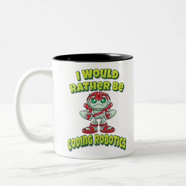 Tasse 2 Couleurs Je Préférerais Coder La Robotique (Gauche)