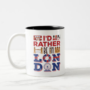 Tasse 2 Couleurs Je préférerais être à Londres Angleterre Grande-Br