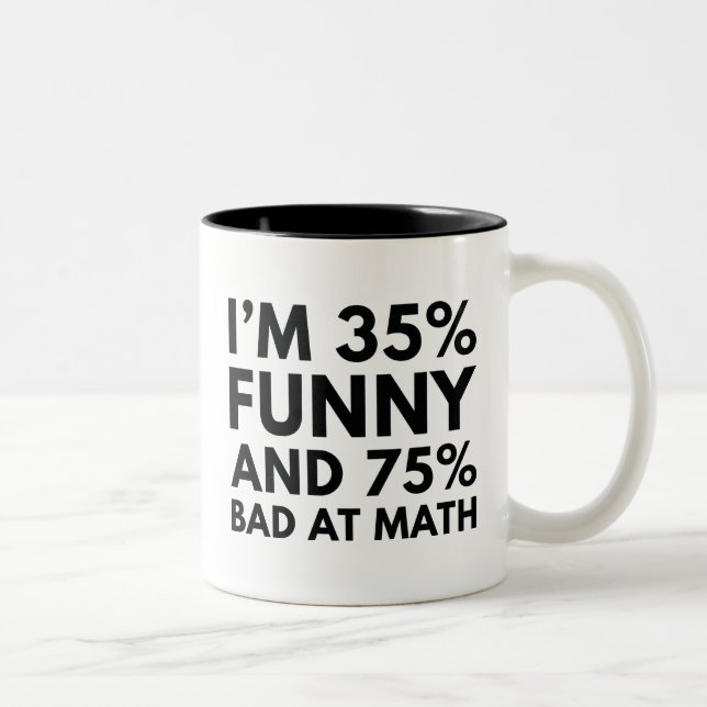 Tasse 2 Couleurs Je suis 35% drôle (Droit)