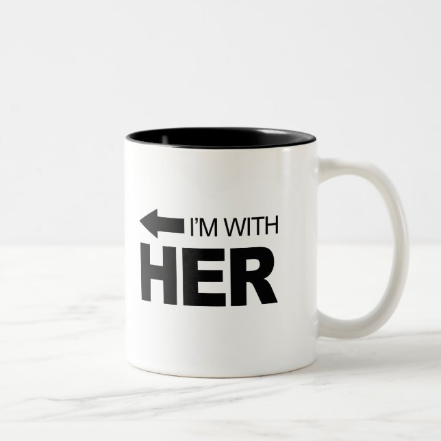 Tasse 2 Couleurs Je suis avec elle (à gauche) (Droit)