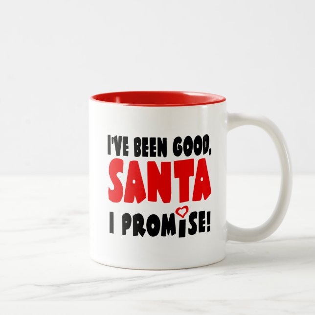 Tasse 2 Couleurs Je Suis Bien, Père Noël. Je Promets ! Drôle (Droit)