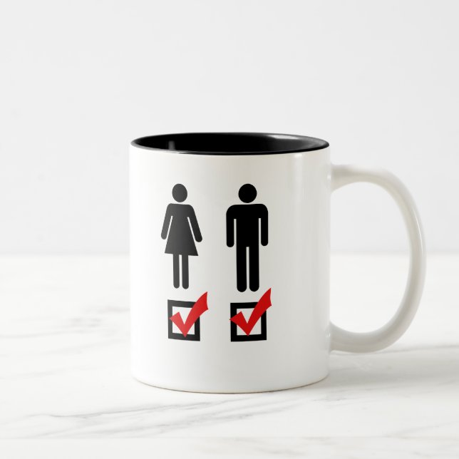 Tasse 2 Couleurs Je suis bisexuel (Droit)