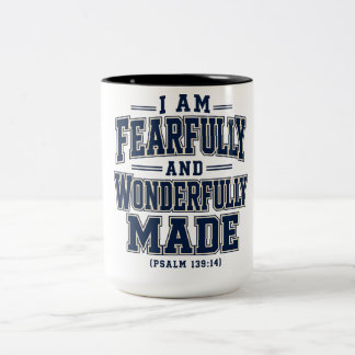 Tasse 2 Couleurs Je suis craintivement et merveilleusement fait