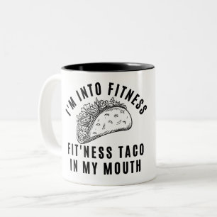 TASSE 2 COULEURS JE SUIS DANS LA FORME TACO FITNESS DANS MA BOUCHE