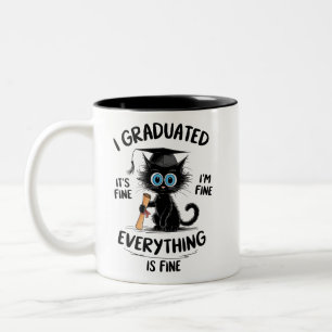 Tasse 2 Couleurs Je suis diplômé C'est bien Je vais bien Tout va bi