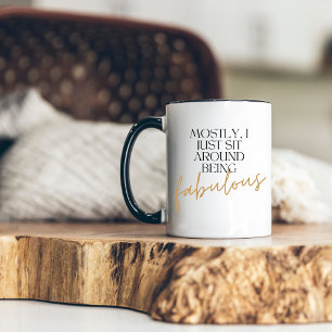 Tasse 2 Couleurs Je suis Fabulous Funny Modern Font Gold Script