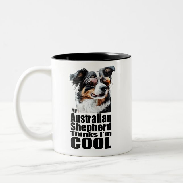 Tasse 2 Couleurs Je suis le berger australien Cool (Gauche)
